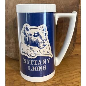1970s Penn State University Nittany LIilns Thermo-Serv Plastic Coffee Beer Mug